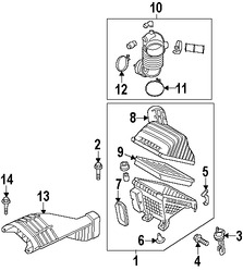 Foto de Empacadura de la carcasa del filtro de Aire Original para Hyundai Sonata Kia Optima Marca HYUNDAI Nmero de Parte 281173Q500