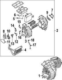 Foto de Conjunto del recipiente y el nucleo del evaporador Original para Hyundai Tucson 2005 Marca HYUNDAI Nmero de Parte 972042E000