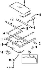 Foto de Sello del Techo Corredizo Original para Kia Spectra Kia Spectra5 Kia Forte Kia Forte Koup Hyundai Accent Hyundai Elantra Marca HYUNDAI Nmero de Parte 816232F000