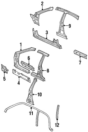 Foto de Refuerzo de Pilar B de Carroceria Original para Hyundai XG300 2001 Hyundai XG350 2002 Marca HYUNDAI Nmero de Parte 7134039100