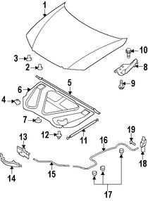 Foto de Sello del capo Original para Hyundai Azera 2006 2007 2008 2009 2010 2011 Marca HYUNDAI Nmero de Parte 864303L000