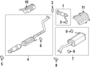 Foto de Tubo de Escape Intermedio Original para Hyundai Elantra Coupe 2014 Hyundai Elantra 2014 2015 2016 Marca HYUNDAI Nmero de Parte 286003X350