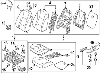 Foto de Bastidor de Respaldo de Asiento Original para Hyundai Elantra GT 2013 2014 2015 2016 2017 Marca HYUNDAI Nmero de Parte 88310A5210