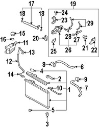 Foto de Brida de Drenaje de Refrigerante de Motor Original para Kia Optima Kia Rondo Hyundai Santa Fe Marca HYUNDAI Nmero de Parte 256113E001