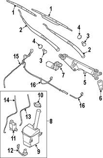 Foto de Cubierta del Brazo Limpiaparabrisas Original para Hyundai Entourage Hyundai Equus Kia Sedona Marca HYUNDAI Nmero de Parte 9838007000