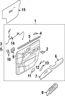 Foto de Interruptor Asiento Elctrico Original para Hyundai Entourage 2008 Kia Sedona 2008 Marca HYUNDAI Nmero de Parte 889904D101