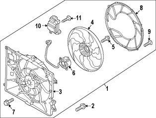 Foto de Aspa del ventilador de enfriamiento del motor Original para Hyundai Genesis 2015 2016 Marca HYUNDAI Nmero de Parte 25231B1280