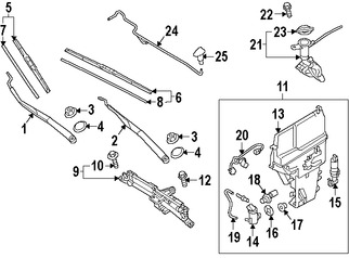 Foto de Depsito del lquido de limpia parabrisa Original para Hyundai Genesis 2015 2016 Marca HYUNDAI Nmero de Parte 98611B1300