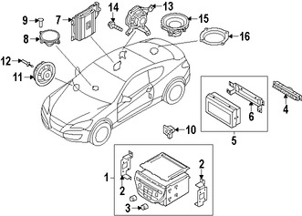 Foto de Unidad de Control de Radio Original para Hyundai Genesis Coupe 2016 Marca HYUNDAI Nmero de Parte 965602M554YHG