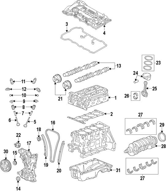 Foto de Engranaje del rbol de levas Original para Hyundai Tucson Hyundai Elantra Coupe Hyundai Elantra GT Kia Forte Marca HYUNDAI Nmero de Parte 243702E200