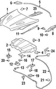 Foto de Aislamiento del capo Original para Jaguar XFR Jaguar XFR-S Marca JAGUAR Nmero de Parte C2Z25293