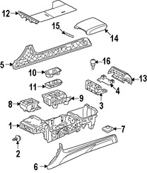 Foto de Consola de Apoyabrazos Original para Jaguar XF Jaguar XFR Jaguar XFR-S Marca JAGUAR Nmero de Parte C2Z12666CHT