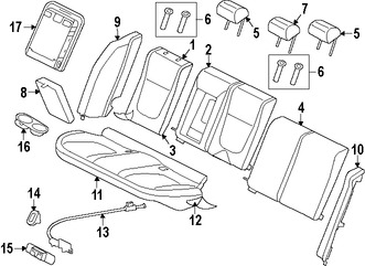 Foto de Cojin de respaldo de Asiento Original para Jaguar XF Jaguar XFR Jaguar XFR-S Marca JAGUAR Nmero de Parte C2Z19721