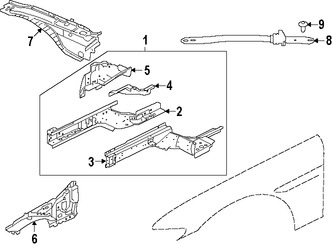 Foto de Refuerzo del protector del Guardafangos Original para Jaguar XF 2016 2017 Marca JAGUAR Nmero de Parte T2H4687