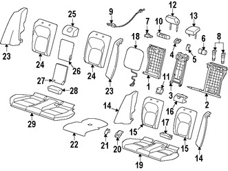 Foto de Bastidor de Respaldo de Asiento Original para Jaguar XF 2016 2017 Marca JAGUAR Nmero de Parte T2H6143