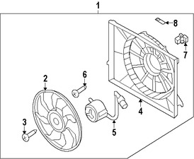 Foto de Cubierta de ventilador de enfriamiento del motor Original para Hyundai Azera Kia Cadenza Marca KIA Nmero de Parte 253503R200