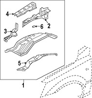 Foto de Refuerzo del protector del Guardafangos Original para Kia Sorento Marca KIA Nmero de Parte 645653E000