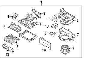 Foto de Sello de la Caja del Ventilador de Climatizacin Original para Kia Sorento 2011 2012 2013 Marca KIA Nmero de Parte 971271U000