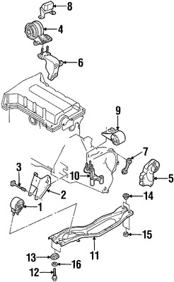 Foto de Soporte de Montura del motor Original para Kia Sephia Kia Spectra Marca KIA Nmero de Parte 0K2A539030B