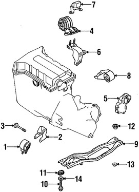 Foto de Soporte de Montura del motor Original para Kia Sephia Kia Spectra Marca KIA Nmero de Parte 0K25R39020B