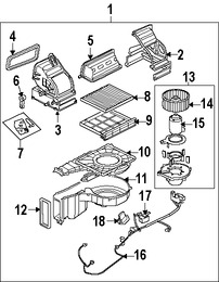 Foto de Carcasa del motor del ventilador HVAC Original para Kia Spectra Kia Spectra5 Marca KIA Nmero de Parte 971212F000