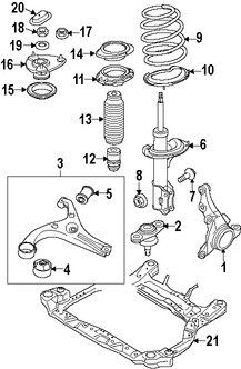 Foto de Soporte / Compacto del motor Original para Kia Rio 2008 2009 2010 2011 Marca KIA Nmero de Parte 624001G210