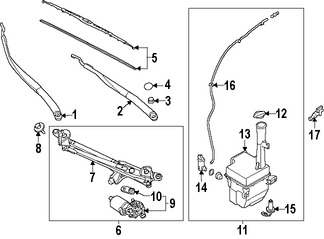 Foto de Varillas de Limpiaparabrisas Original para Kia Cadenza 2014 2015 2016 Marca KIA Nmero de Parte 981203R000