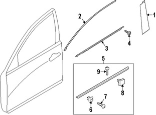 Foto de Moldura de Puerta Original para Kia Cadenza 2014 2015 2016 Marca KIA Nmero de Parte 877123R110