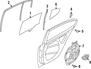 Foto de Cristal de Puerta Original para Kia Cadenza 2014 2015 2016 Marca KIA Nmero de Parte 834173R110