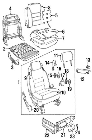 Foto de Cubierta del Mecanismo de Ajuste de Reclinacion de Asiento Original para Land Rover Discovery 1999 2000 2001 2002 Marca LAND ROVER Nmero de Parte HJI100060LPW