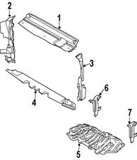 Foto de Guardasalpicaduras del soporte del radiador Original para Land Rover Range Rover Marca LAND ROVER Nmero de Parte KRN000020