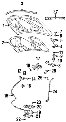 Foto de Cable Abre Capo Original para Land Rover Freelander 2002 2003 2004 2005 Marca LAND ROVER Nmero de Parte ALR8167