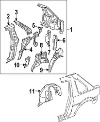 Foto de Refuerzo de Pilar B de Carroceria Original para Land Rover Freelander 2003 2004 2005 Marca LAND ROVER Nmero de Parte ALR7920