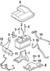 Foto de Bandeja de la batera Original para Land Rover LR3 Land Rover Range Rover Sport Marca LAND ROVER Nmero de Parte DWM500110