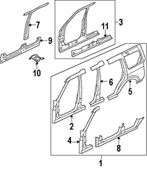 Foto de Pilar B de Carroceria Original para Land Rover  Land Rover LR3 Marca LAND ROVER Nmero de Parte LR064254