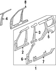 Foto de Pilar B de Carroceria Original para Land Rover LR2 Marca LAND ROVER Nmero de Parte LR000793