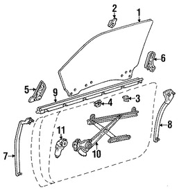 Foto de Motor de Vidrio Elctrico Original para Lexus ES250 1990 1991 Marca LEXUS Nmero de Parte 8571032060