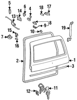 Foto de Soporte Elevacin Puerta Trasera Original para Lexus LX450 Toyota Land Cruiser Marca LEXUS Nmero de Parte 6895060032