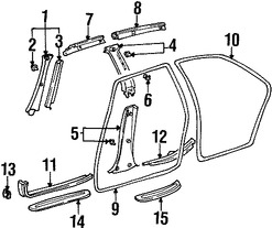 Foto de Clip de Panel de Moldura Pilar A Original para Toyota Lexus Scion Marca LEXUS Nmero de Parte 9046708179