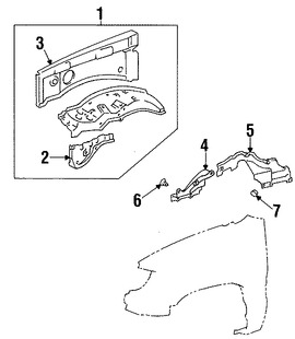 Foto de Enganche del protector de Guardafangos  Original para Toyota Lexus Marca LEXUS Nmero de Parte 9046710186