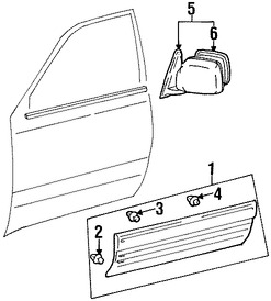 Foto de Cristal de espejo de la puerta Original para Lexus LX470 Marca LEXUS Nmero de Parte 8796160740