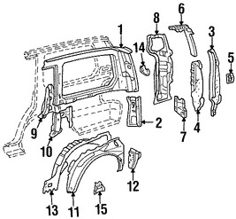 Foto de Panel Lateral Trasero Original para Toyota Land Cruiser Lexus LX470 Marca LEXUS Nmero de Parte 6170660860