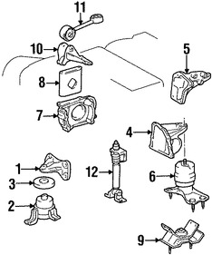 Foto de Montura de Transmisin Automtica Original para Lexus RX300 1999 2000 2001 2002 2003 Marca LEXUS Nmero de Parte 1237220030