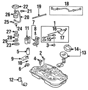 Foto de Regulador de Presin de Inyeccin Original para Lexus RX300 1999 2000 Marca LEXUS Nmero de Parte 2302074010