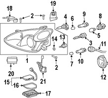 Foto de Zcalo de Luz Trasera Original para Lexus RX330 Lexus RX350 Lexus ES330 Lexus RX400h Toyota Celica Toyota Prius Marca LEXUS Nmero de Parte 9007560046