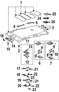 Foto de Lente de luz del domo Original para Toyota Camry Toyota Solara Toyota Tacoma Toyota Sequoia Lexus RX330 Lexus RX350 Marca LEXUS Nmero de Parte 81241AA020