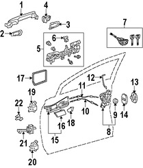 Foto de Conjunto de pestillo de puerta Original para Toyota Scion Lexus Marca LEXUS Nmero de Parte 690400C050