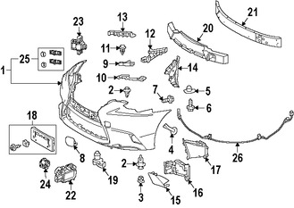 Foto de Soporte de cubierta de parachoques Original para Lexus IS250 Lexus IS350 Lexus IS200t Lexus IS300 Marca LEXUS Nmero de Parte 5213653020