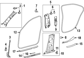 Foto de Clip de Panel de Moldura Pilar A Original para Toyota Lexus  Scion Marca LEXUS Nmero de Parte 6221752120