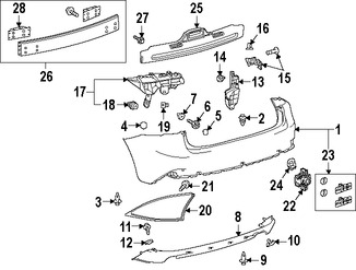 Foto de Riel de soporte de cubierta de parachoques Original para Lexus IS250 Lexus IS350 Lexus IS200t Lexus IS300 Marca LEXUS Nmero de Parte 5215653040